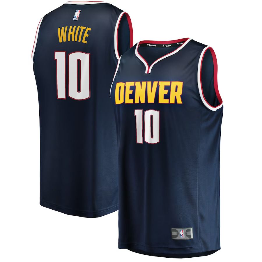 Men Denver Nuggets 10 Jack White Fanatics Branded Navy Fast Break Player NBA Jersey